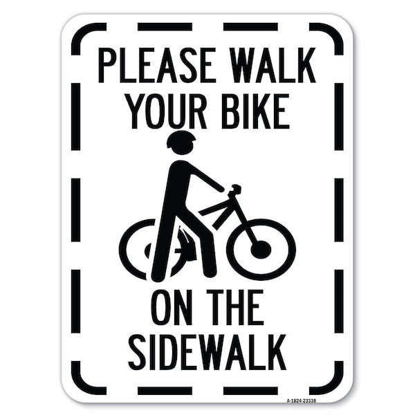 Pavement Stencil Please Walk Your Bike on the Sidewalk Rust Proof Parking, A-1824-23338